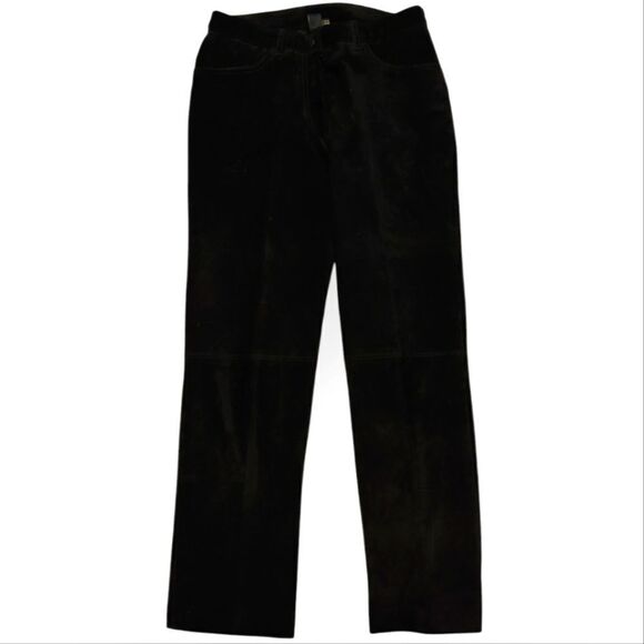 Danier Canada 100% Genuine leather Suede black pants size 8 - Picture 1 of 10